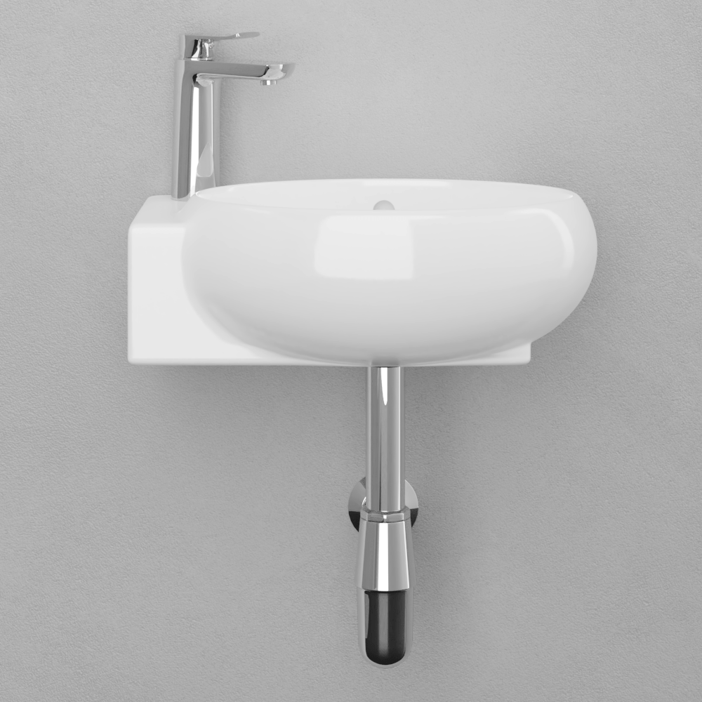 Fontana Vitreous China Wall-Mount Bathroom Sink - Left Side Faucet Drilling