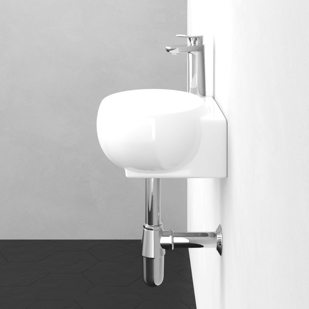 Fontana Vitreous China Wall-Mount Bathroom Sink - Left Side Faucet Drilling
