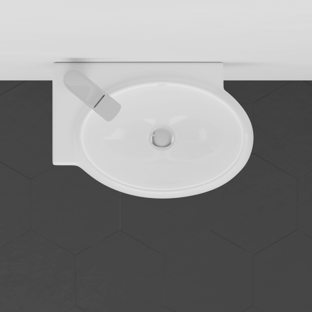 Fontana Vitreous China Wall-Mount Bathroom Sink - Left Side Faucet Drilling