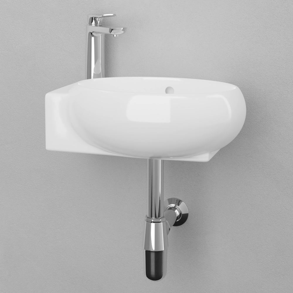 Fontana Vitreous China Wall-Mount Bathroom Sink - Left Side Faucet Drilling