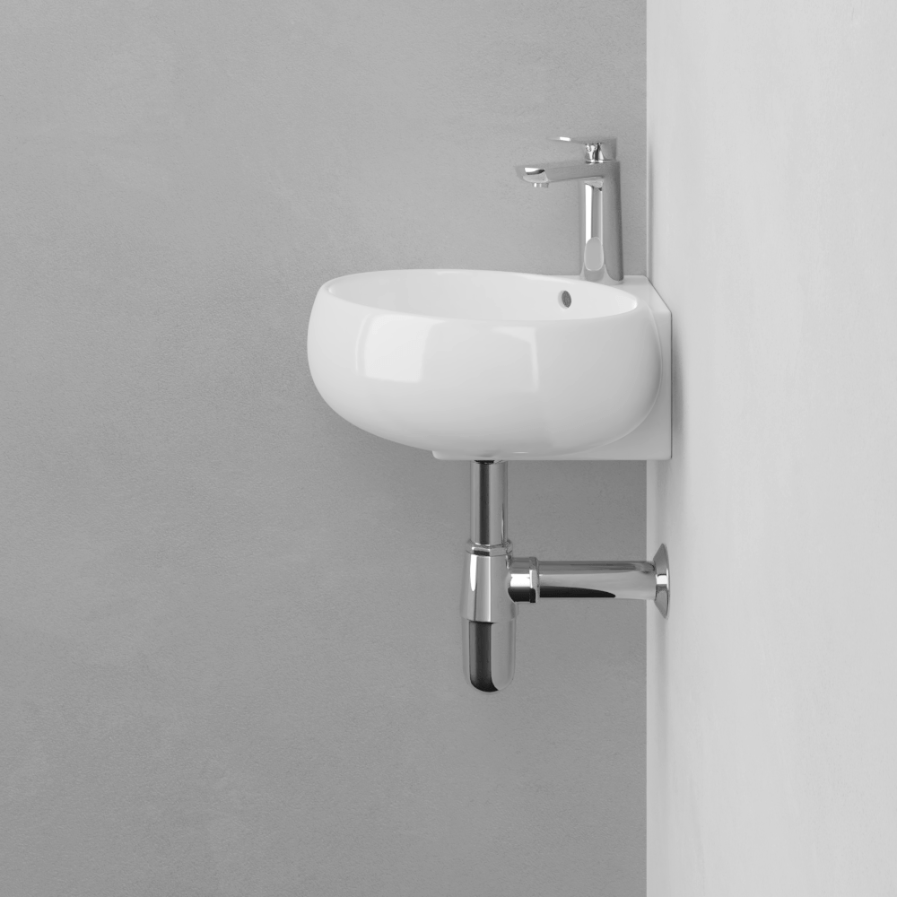 Fronia Vitreous China Corner Wall-Mount Bathroom Sink