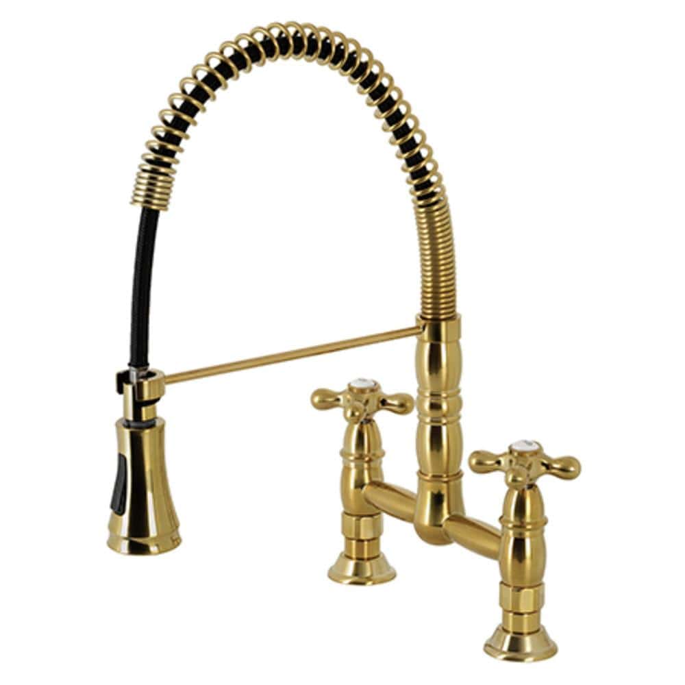 Gargano Two-Handle Deck-Mount Pull-Down Sprayer Kitchen Faucet