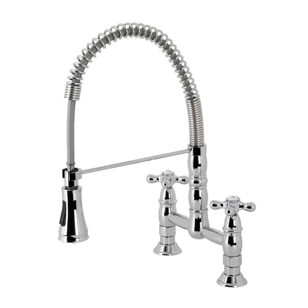Gargano Two-Handle Deck-Mount Pull-Down Sprayer Kitchen Faucet