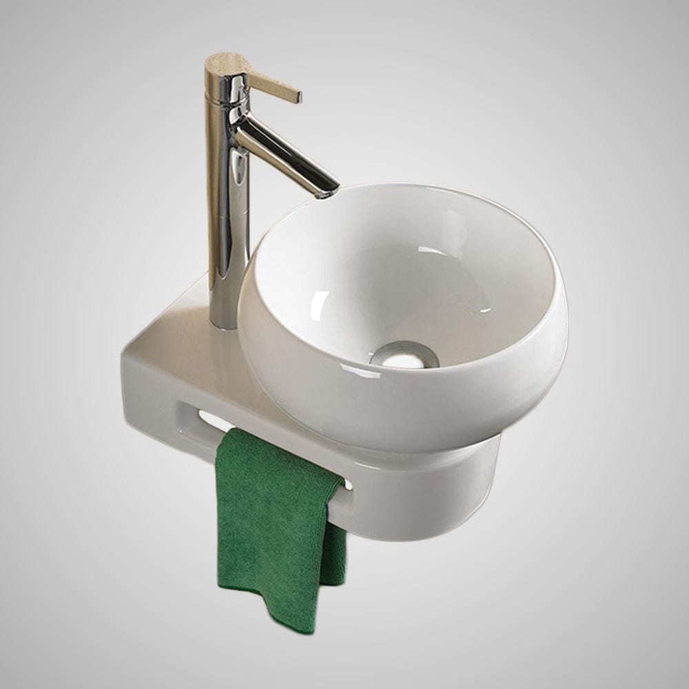 Geva Vitreous China Vessel Sink with 9" Rounded End Base