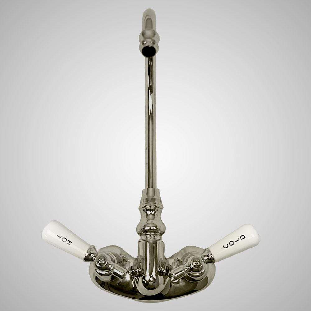 Gooseneck Tub Faucet with Porcelain Lever Handles