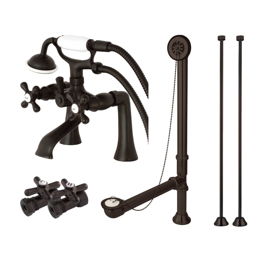 Gragen English Telephone Deck-Mount Tub Faucet, Drain and Supply Kit