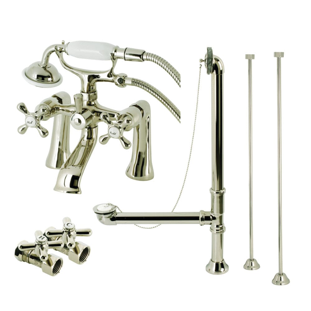Gragen English Telephone Deck-Mount Tub Faucet, Drain and Supply Kit