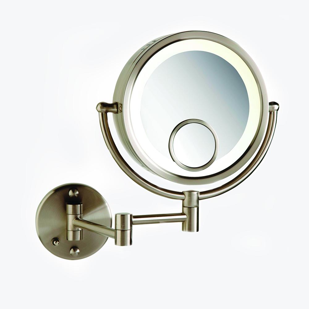 Hagerman Round Swinging Lighted Makeup Mirror