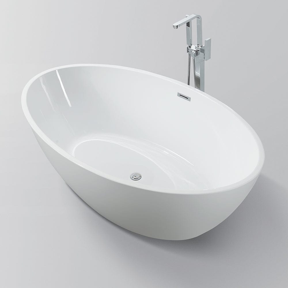 Haporan Acrylic Freestanding Tub with Integral Drain and Overflow