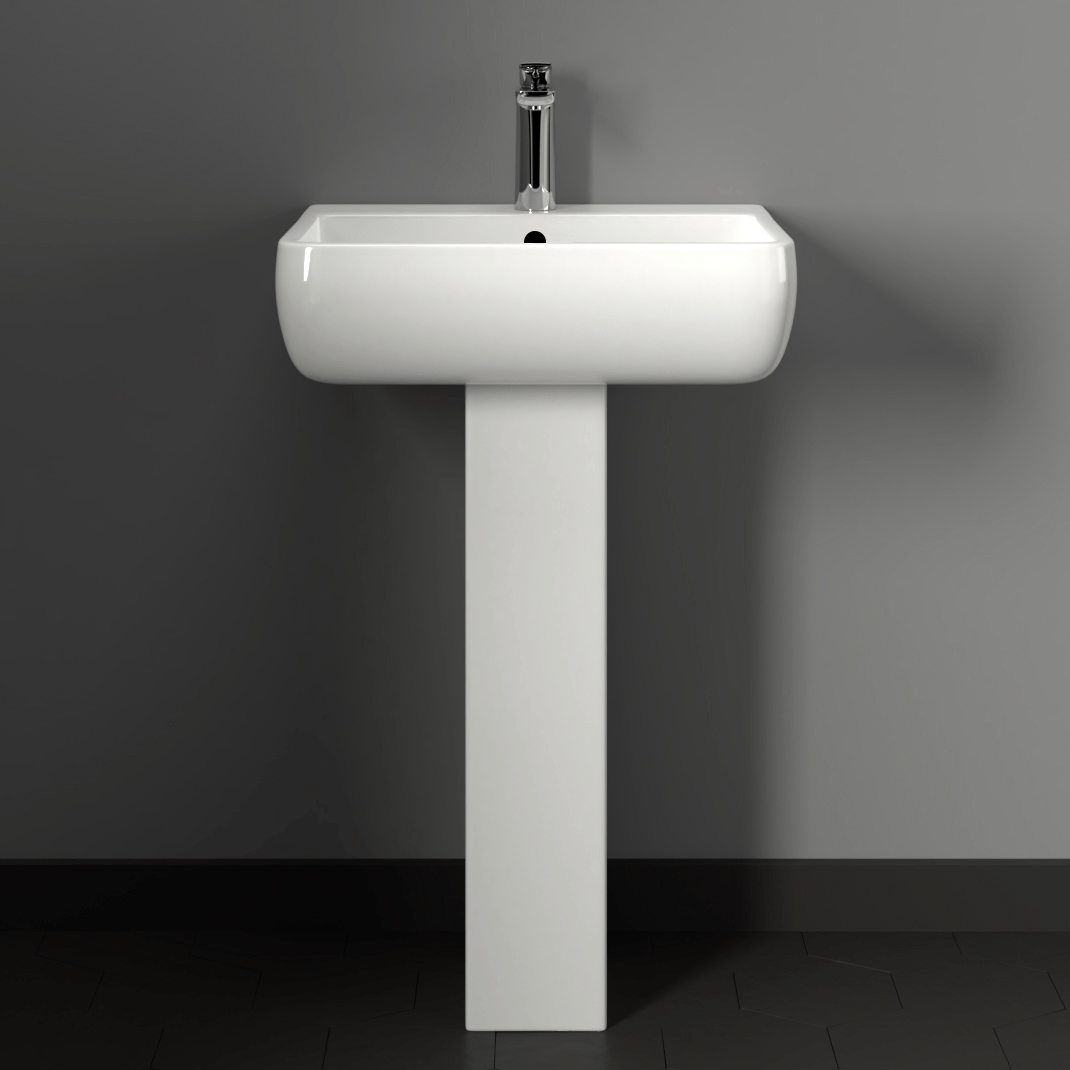 Hudson 100 Vitreous China Pedestal Sink