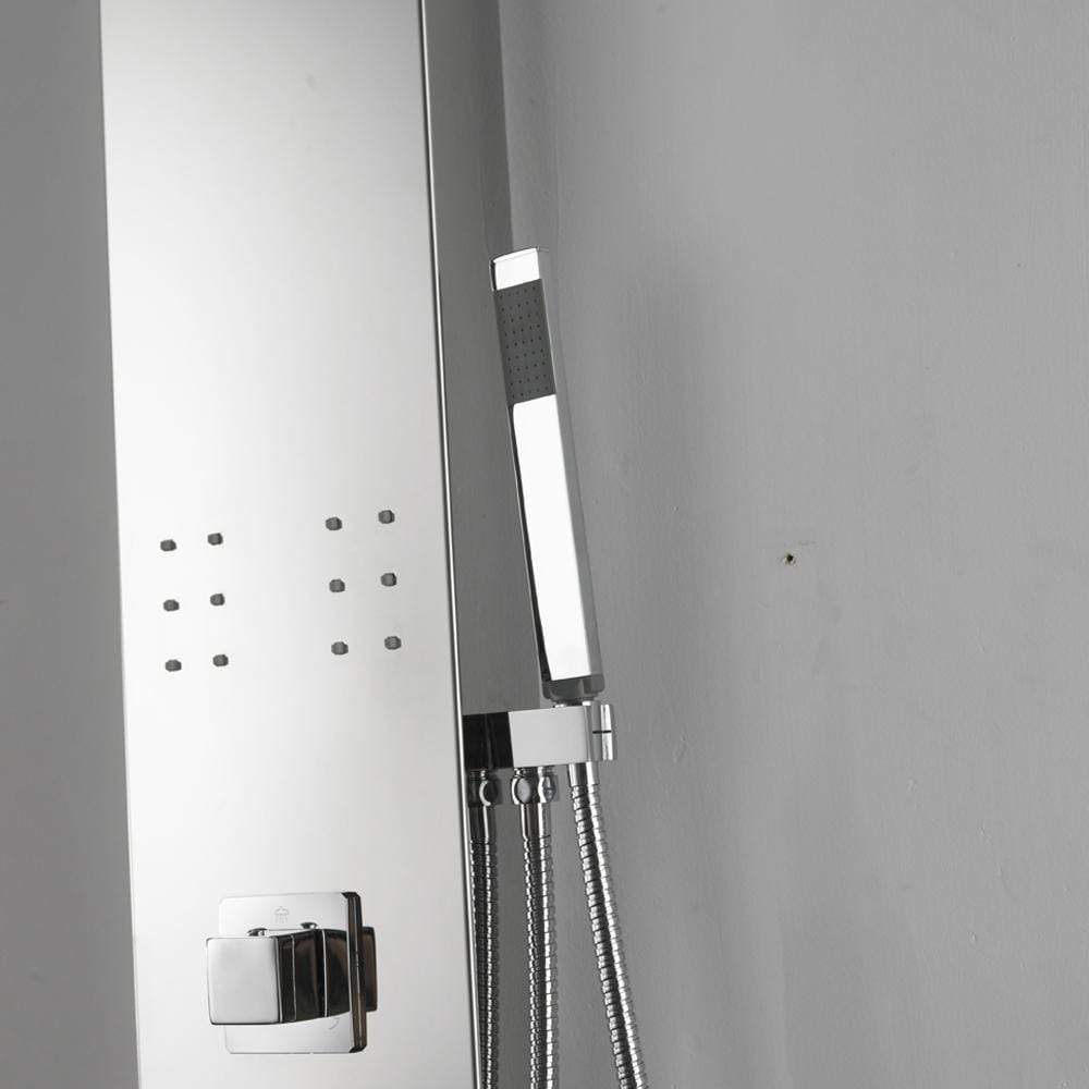 Jara Pressure Balance Stainless Steel Shower Panel with Hand Shower - Polished Finish