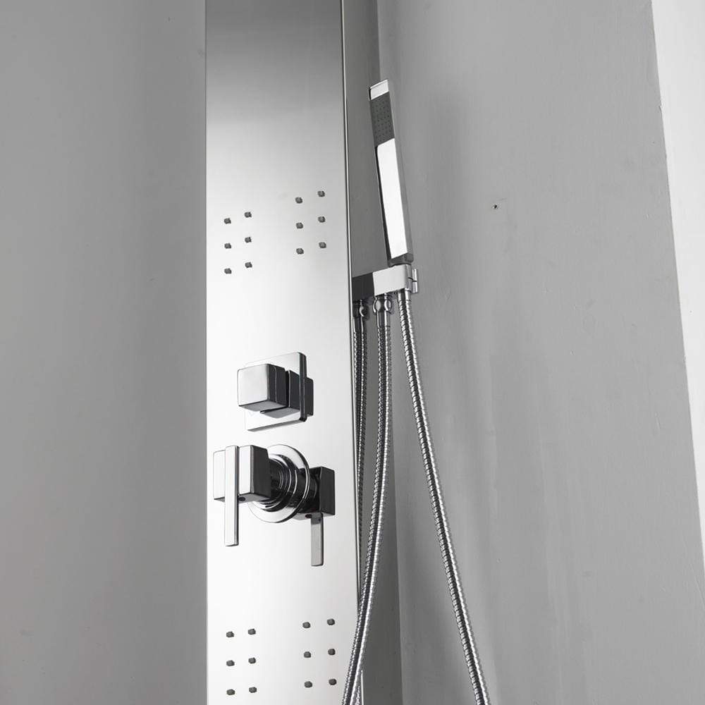 Jara Pressure Balance Stainless Steel Shower Panel with Hand Shower - Polished Finish