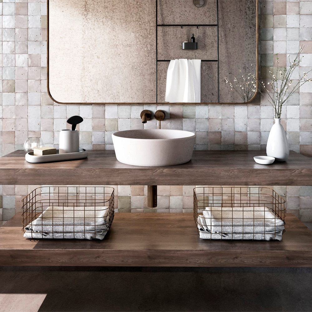 Jazerp Round Cast Concrete Vessel Sink - White