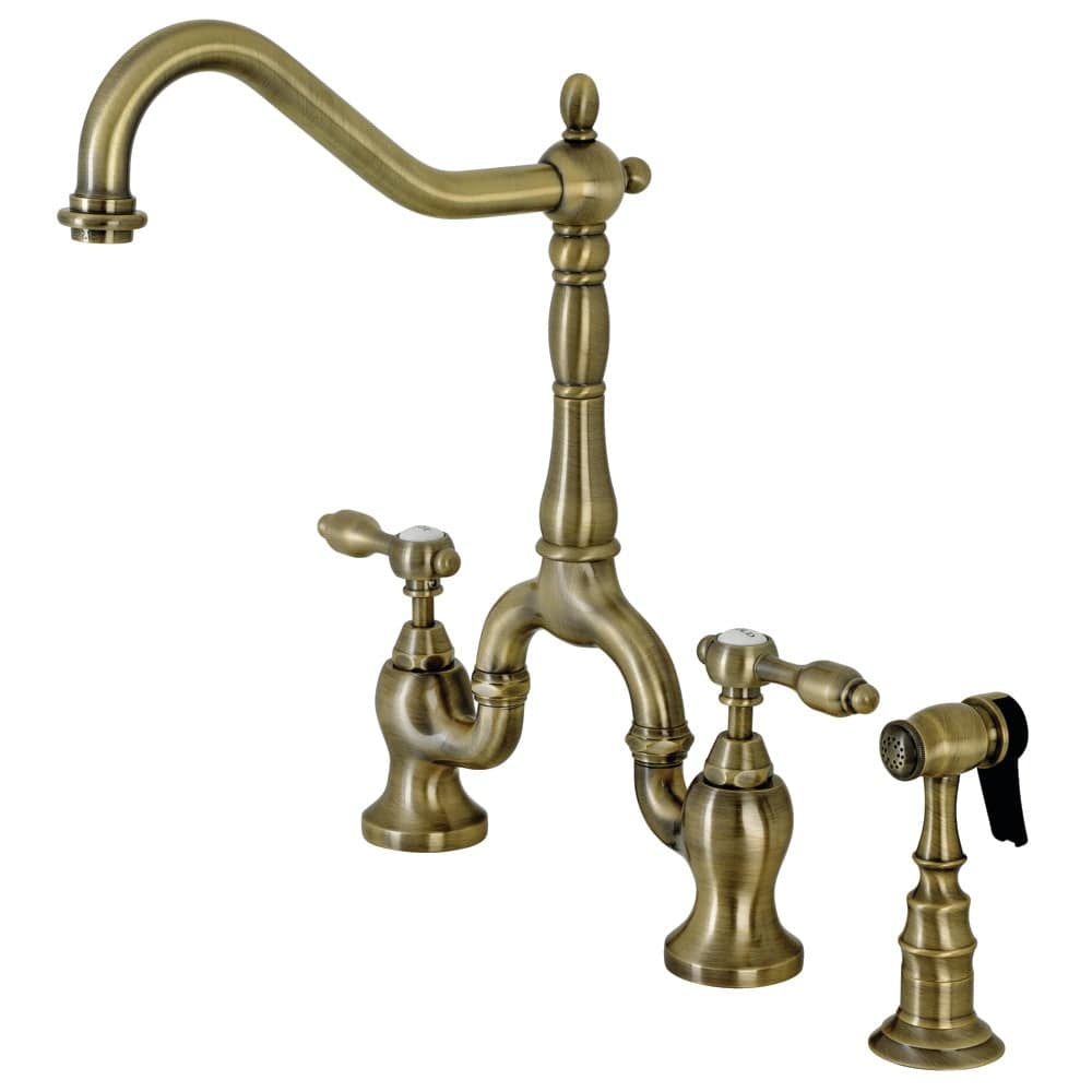 Jobley Bridge Kitchen Faucet with Brass Sprayer