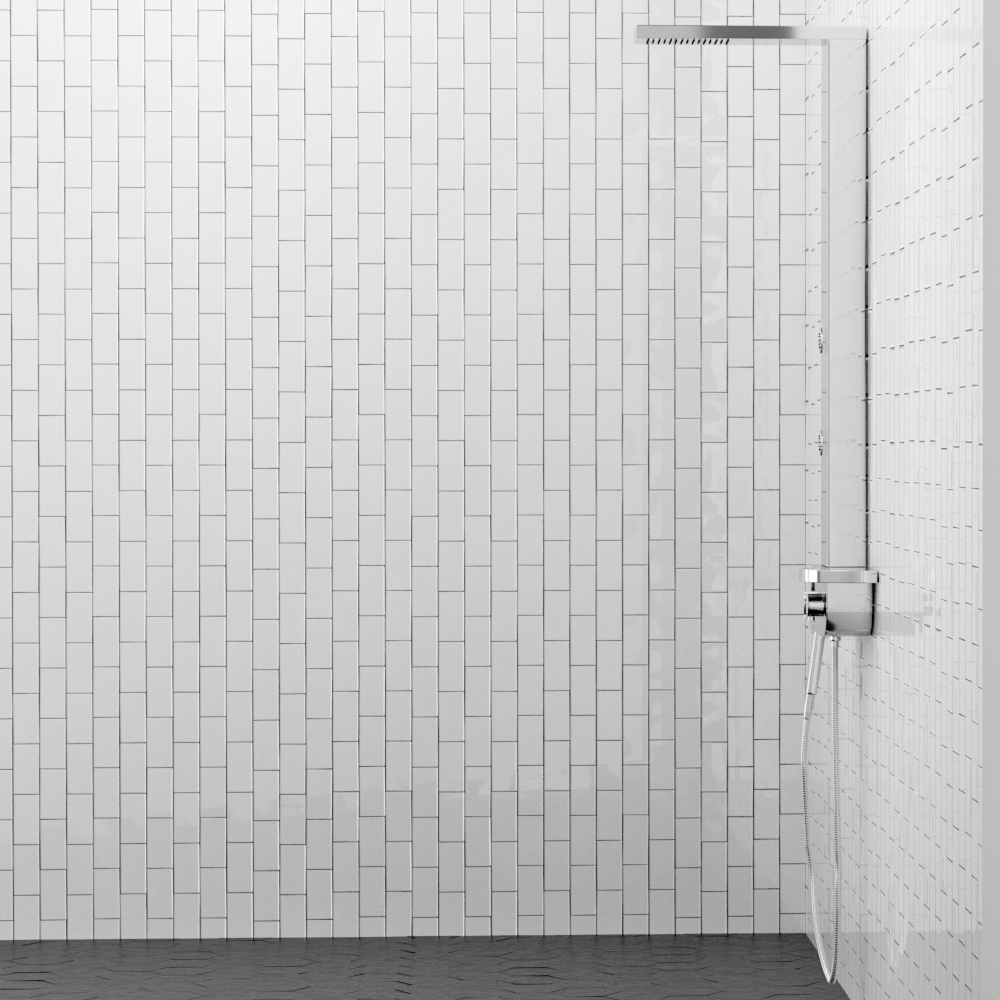 Kiden Pressure Balance Stainless Steel Shower Panel with Hand Shower - Polished Finish