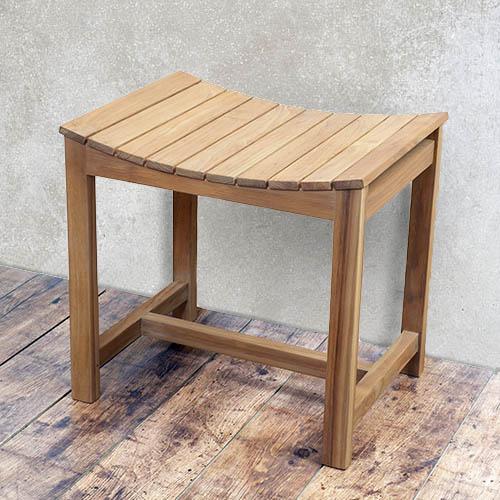 Kofa Teak Curved Shower Stool