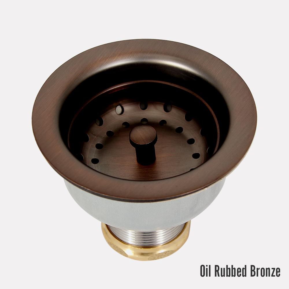 Long Shank Strainer Basket Sink Drain with Lift-Style Stopper - 3 1/2"