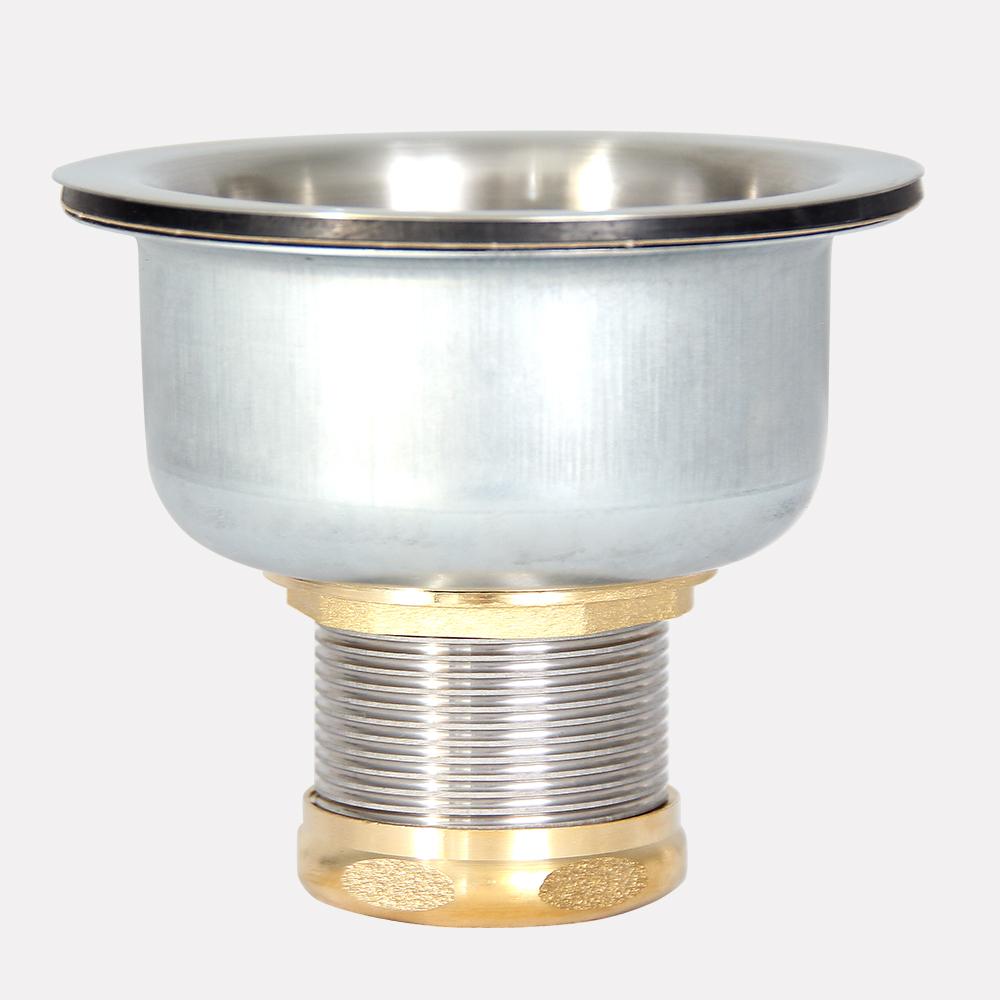 Long Shank Strainer Basket Sink Drain with Lift-Style Stopper - 3 1/2"