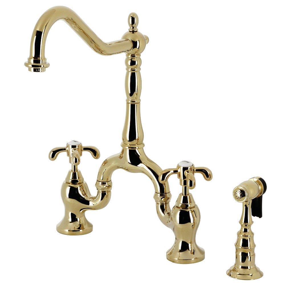 Loper Bridge Kitchen Faucet with Brass Sprayer