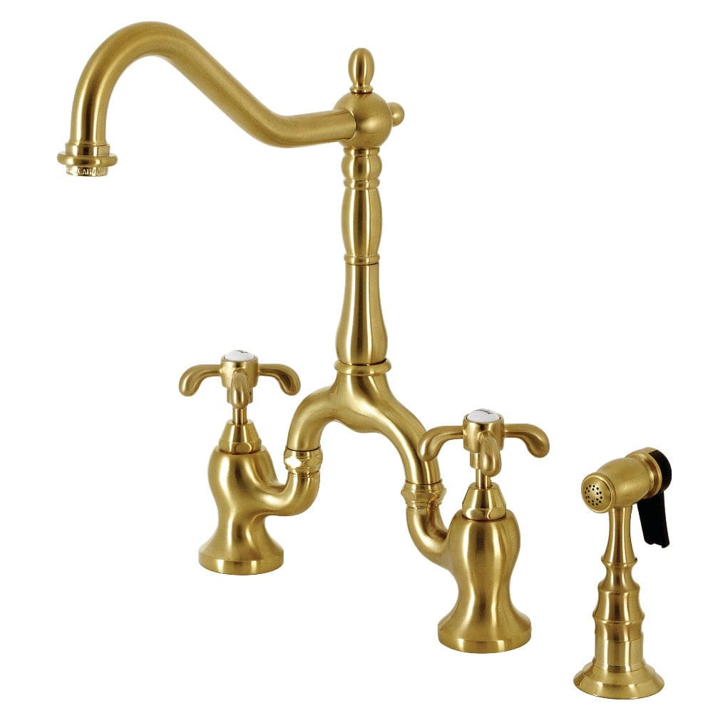 Loper Bridge Kitchen Faucet with Brass Sprayer