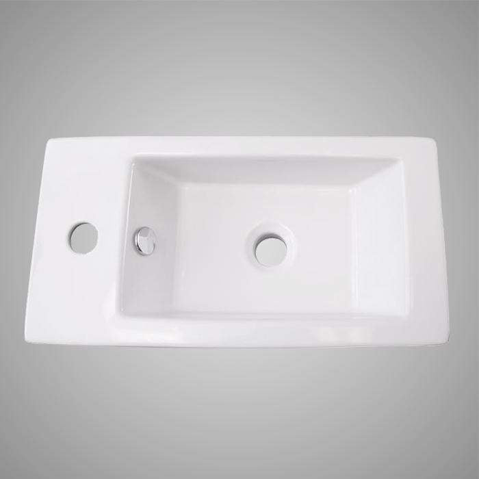 Lublin Vitreous China Wall-Mount Bathroom Sink - Left Side Faucet Drilling