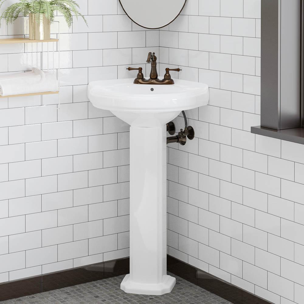 Meade Vitreous China Corner Pedestal Sink
