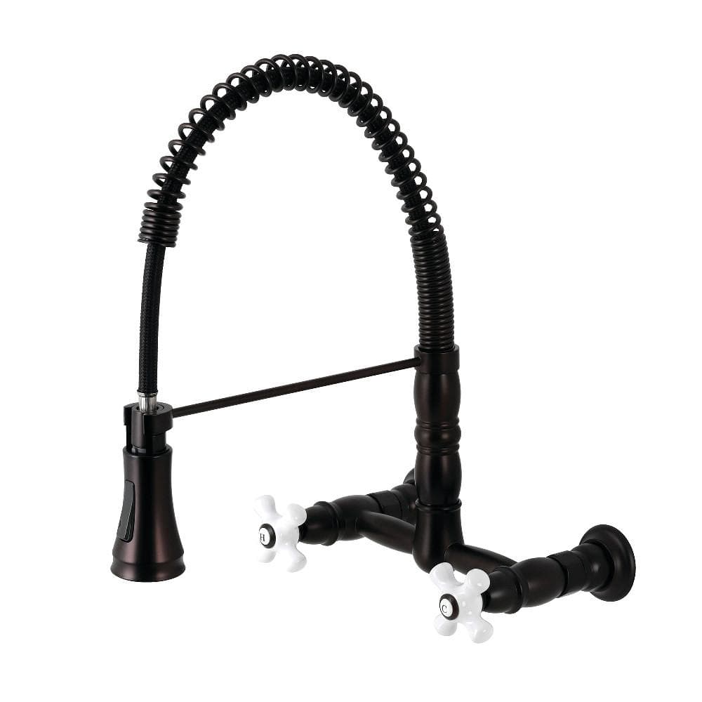 Pablo Two-Handle Wall-Mount Pull-Down Sprayer Kitchen Faucet