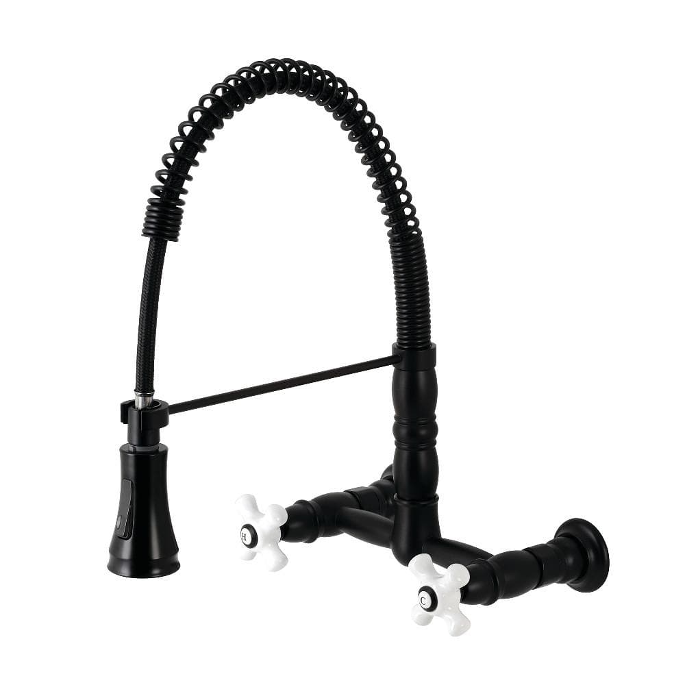 Pablo Two-Handle Wall-Mount Pull-Down Sprayer Kitchen Faucet