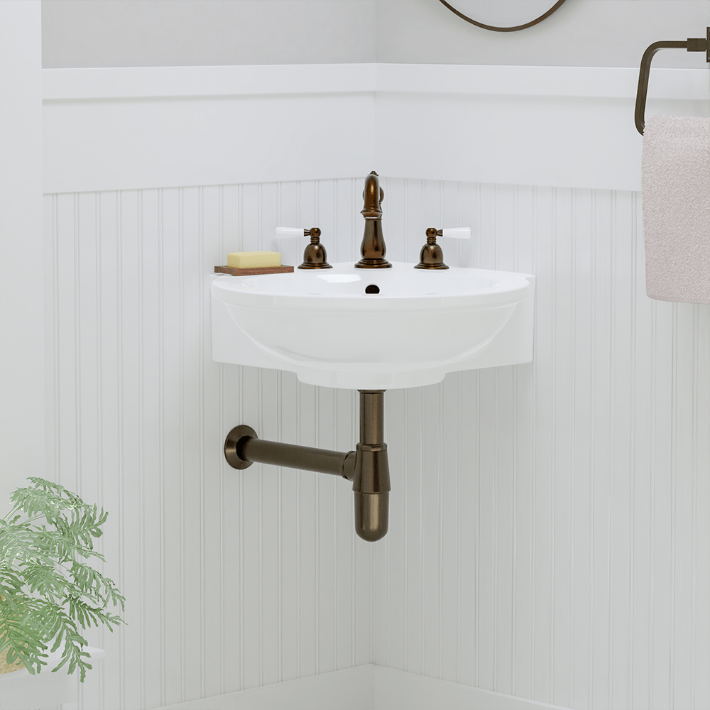 Santee Vitreous China Corner Wall-Mount Sink
