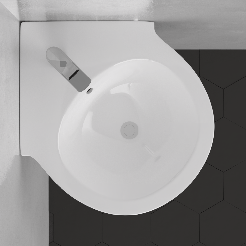 Santee Vitreous China Corner Wall-Mount Sink