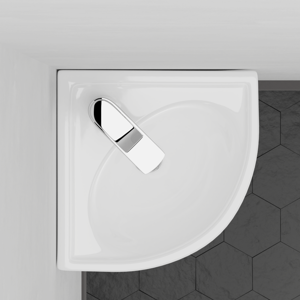 Sartell Vitreous China Corner Wall-Mount Sink