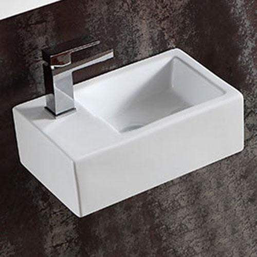 Seeley Vitreous China Wall-Mount Bathroom Sink - Left Side Faucet Drilling