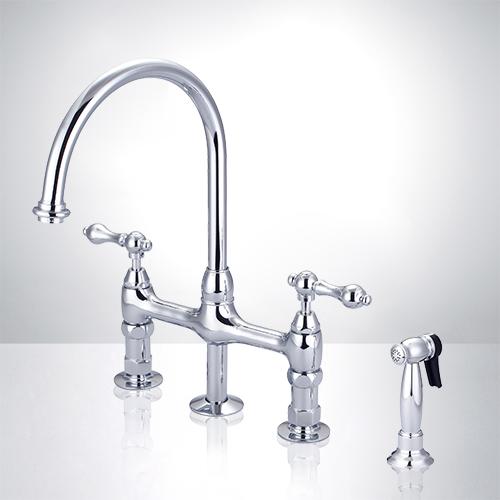 Barclay Harding Kitchen Bridge Faucet Sidespray & Metal Hdl KFB512