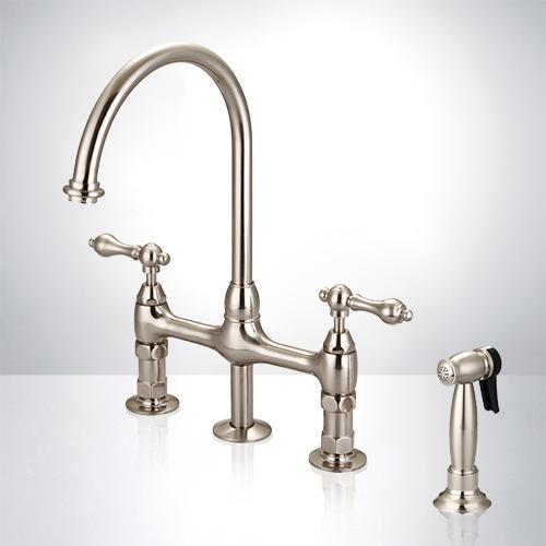 Sindal Bridge Kitchen Faucet with Brass Sprayer