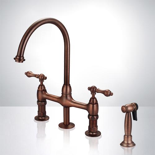 Sindal Bridge Kitchen Faucet with Brass Sprayer