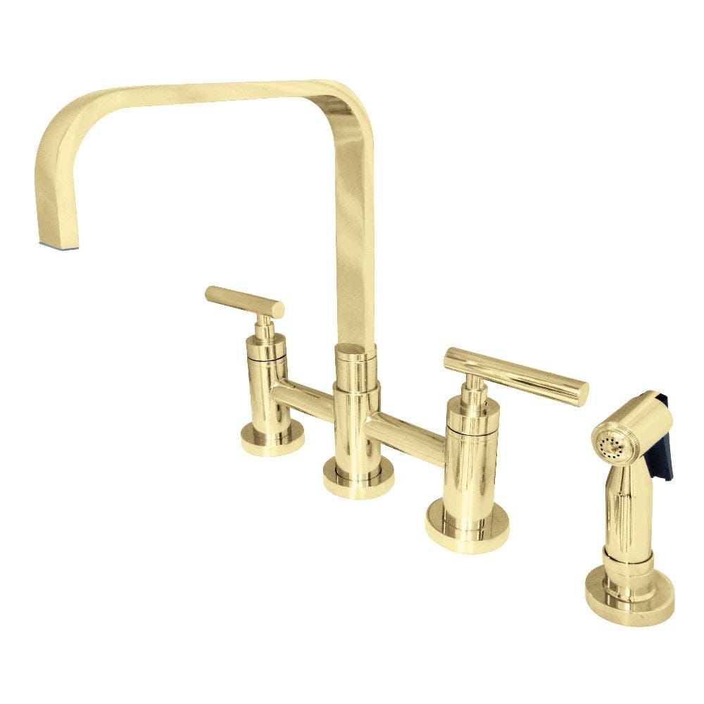 Sippler Bridge Kitchen Faucet with Brass Sprayer