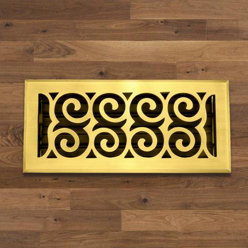 Spiral Solid Brass Floor Register
