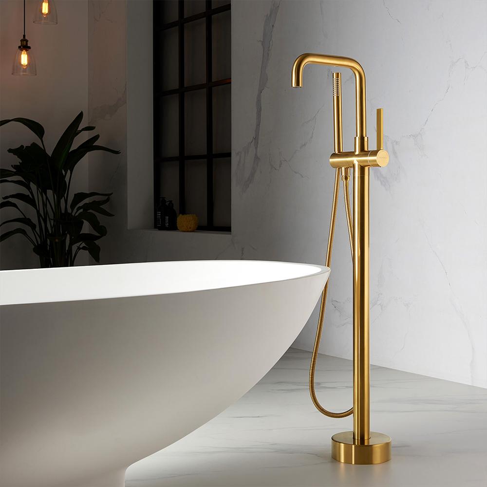 Spiti Freestanding Chrome Tub Faucet with Hand Shower