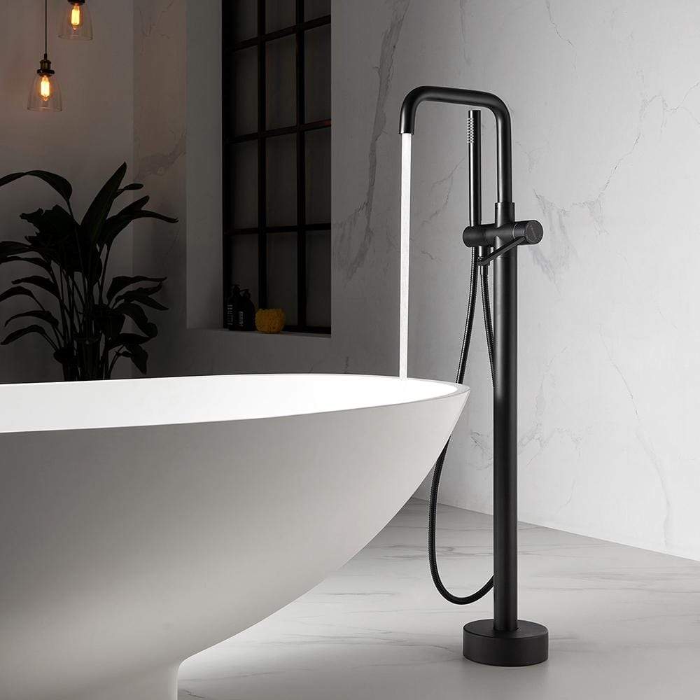 Spiti Freestanding Chrome Tub Faucet with Hand Shower