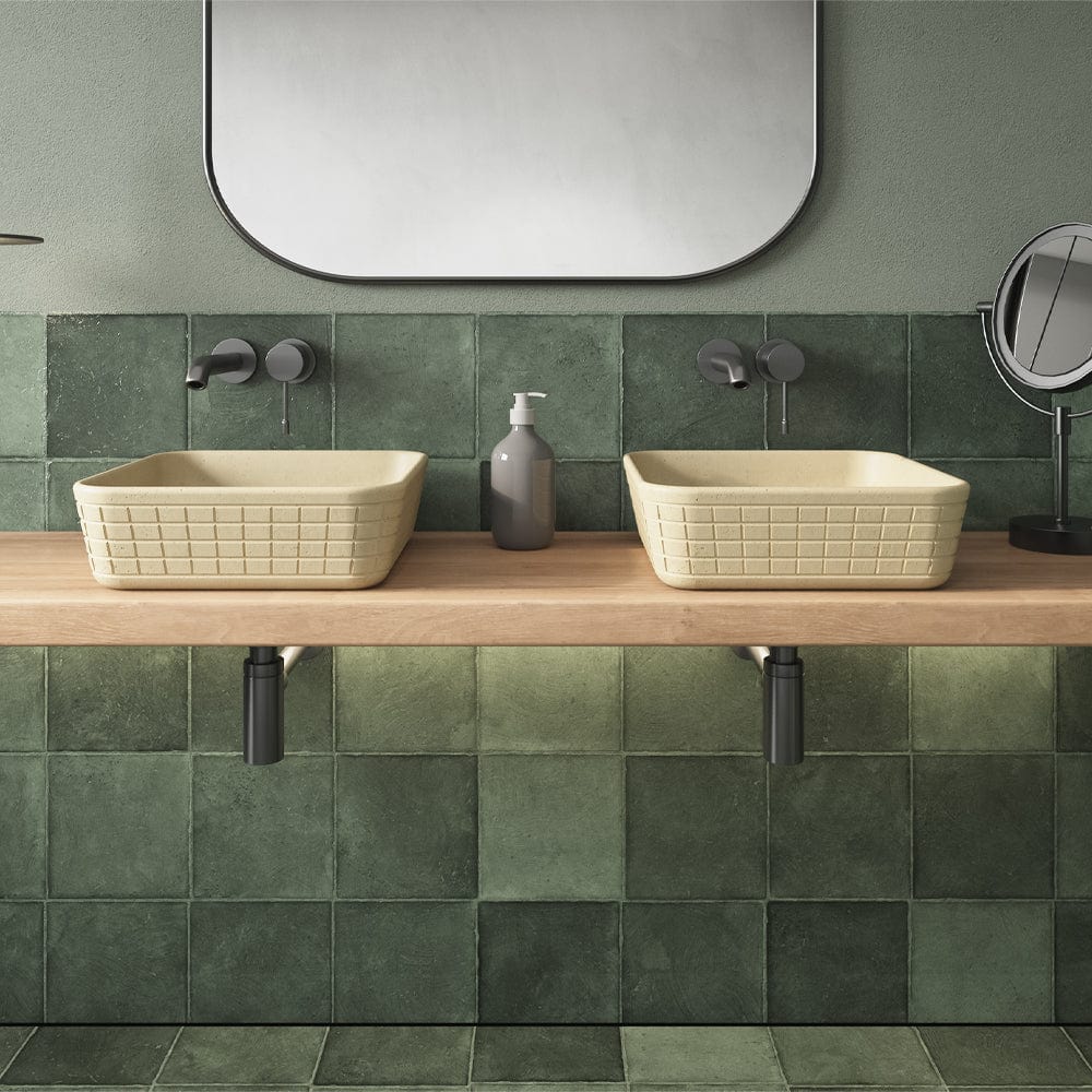 Stanson Square Cast Concrete Vessel Sink - Desert Brown