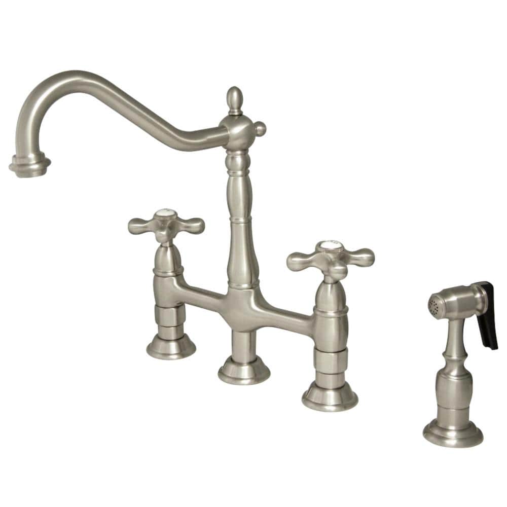 Stefano Bridge Kitchen Faucet with Brass Sprayer