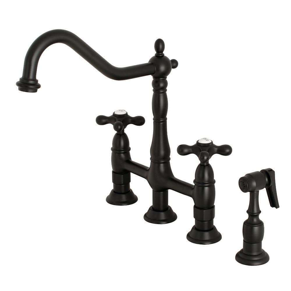 Stefano Bridge Kitchen Faucet with Brass Sprayer