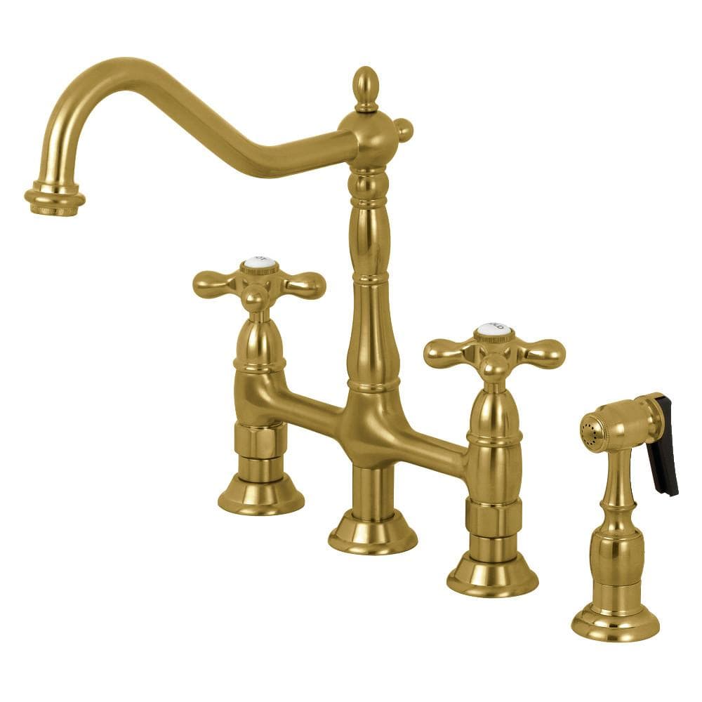 Stefano Bridge Kitchen Faucet with Brass Sprayer