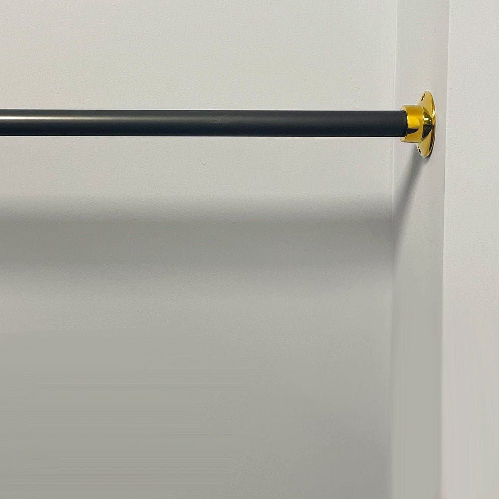 Straight Solid Matte Black Shower Rod
