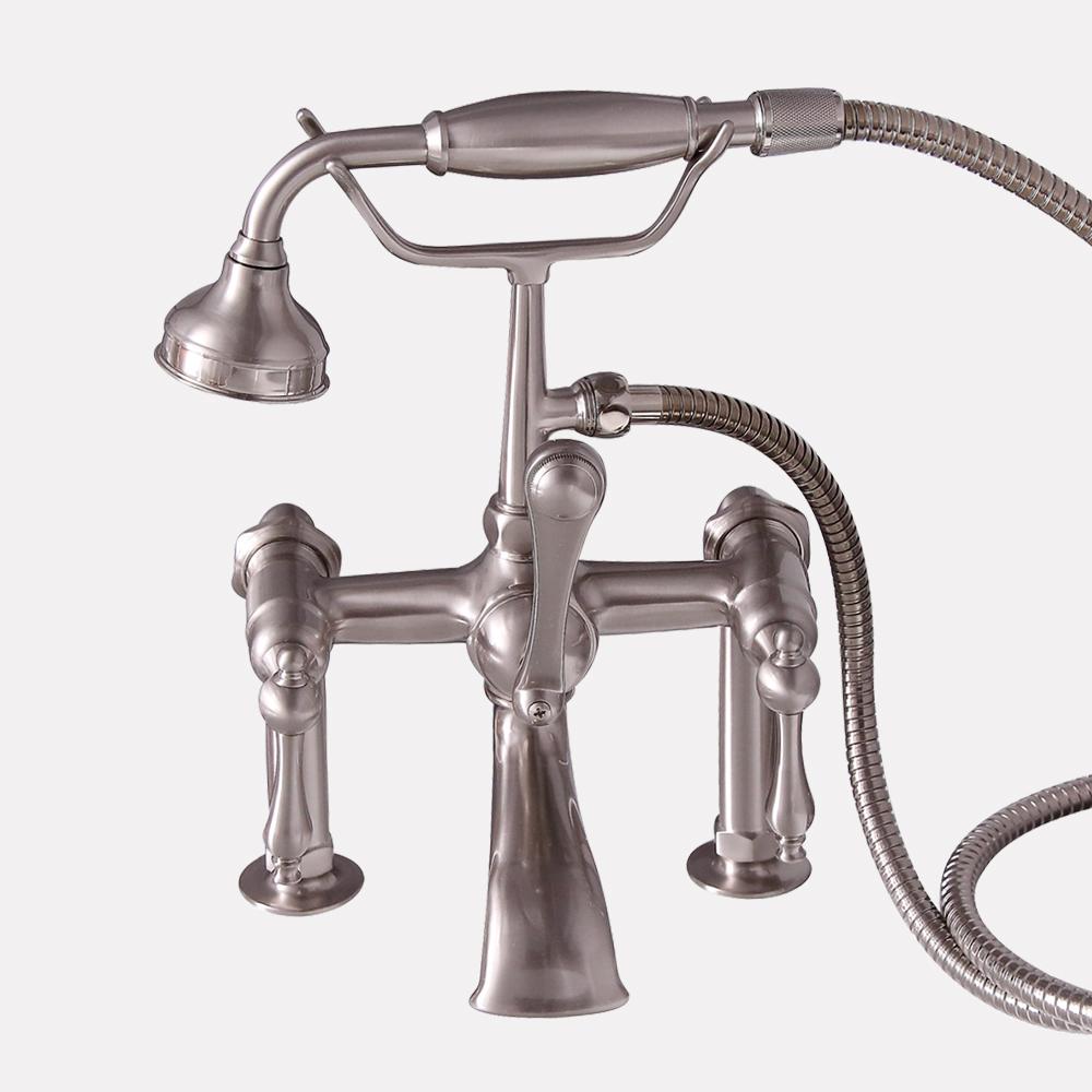 Traditional Deck-Mount Tub Faucet with Hand Shower
