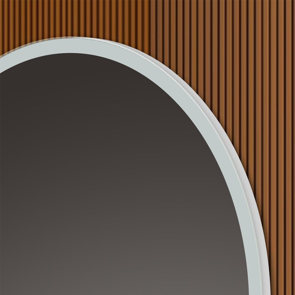 Unmol 32" Modern & Contemporary Frameless Lighted Round Bathroom Mirror