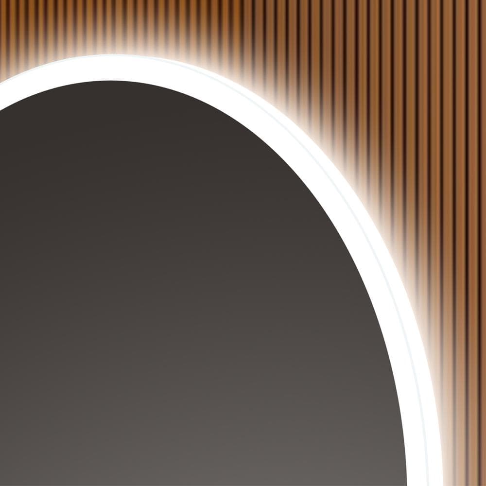 Unmol 32" Modern & Contemporary Frameless Lighted Round Bathroom Mirror