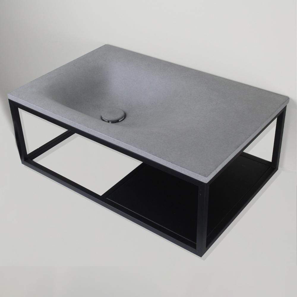 Waterloo Cast Concrete Wall-Mount Sink - Light Gray