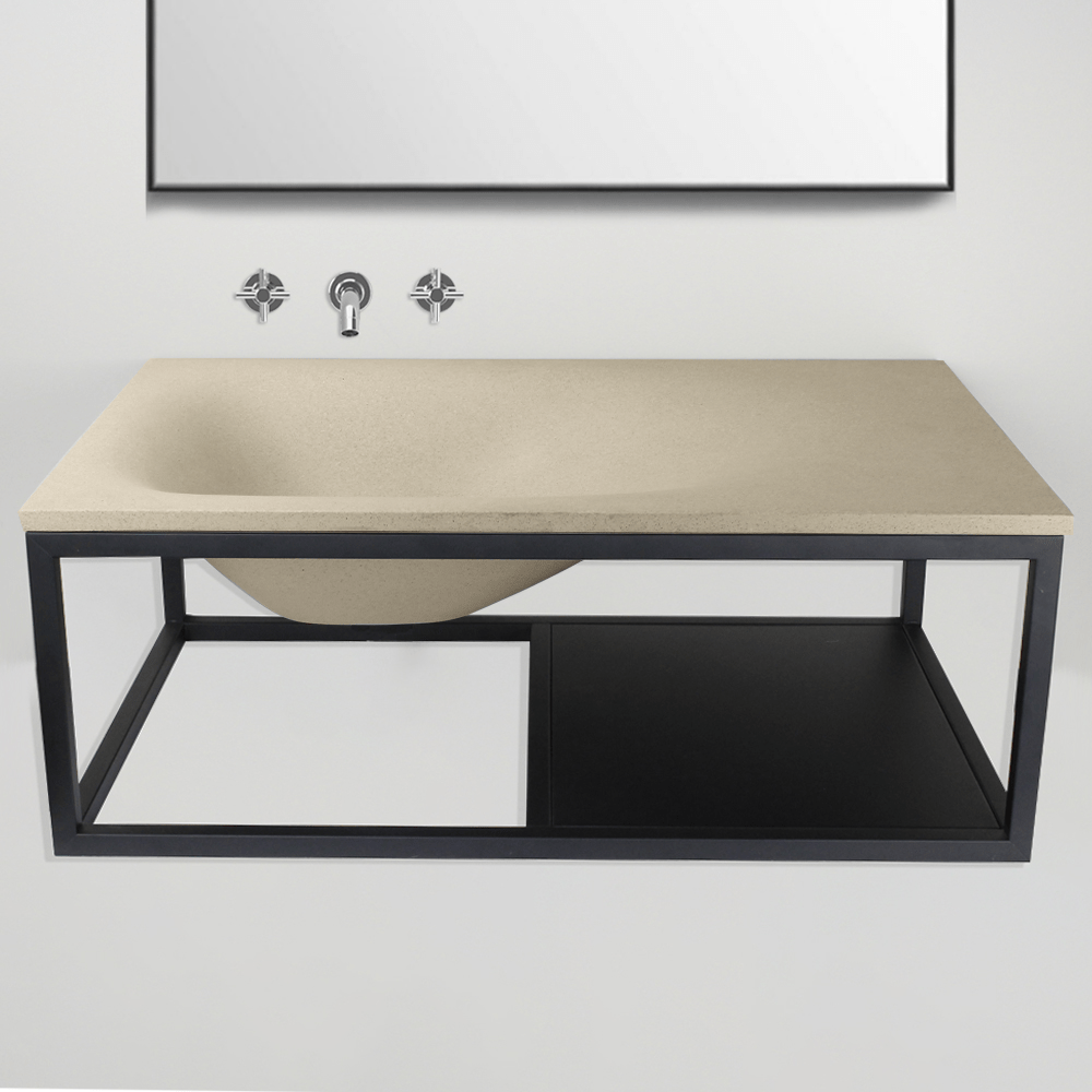 Waterloo Cast Concrete Wall-Mount Sink - Sandstone