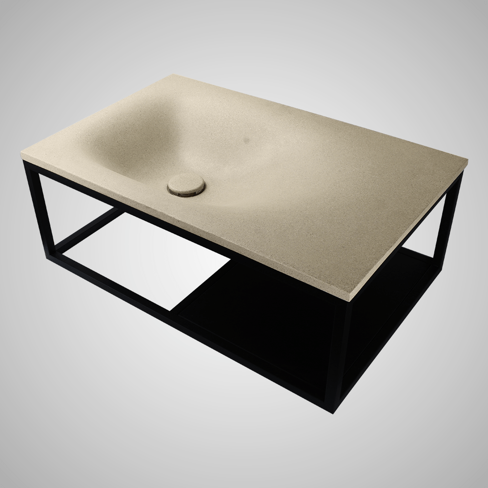 Waterloo Cast Concrete Wall-Mount Sink - Sandstone